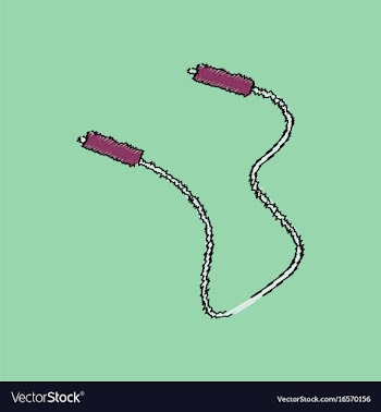 Flat shading style icon skipping rope vector image