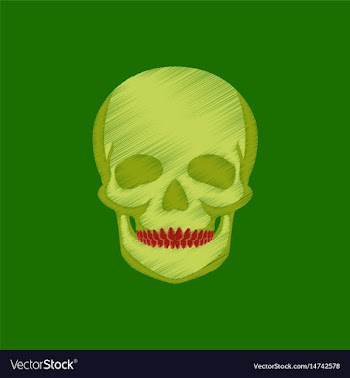Flat shading style icon skull vector image