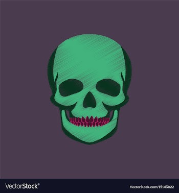 Flat shading style icon skull vector image