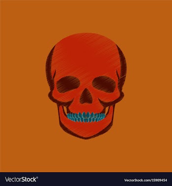 Flat shading style icon skull vector image