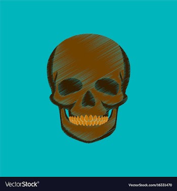 Flat shading style icon skull vector image