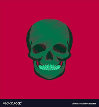 Flat shading style icon skull vector image