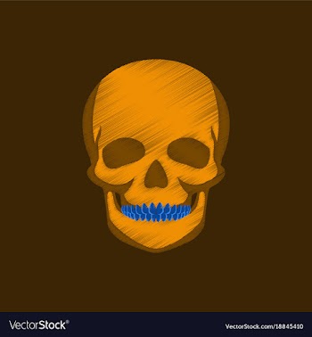 Flat shading style icon skull vector image