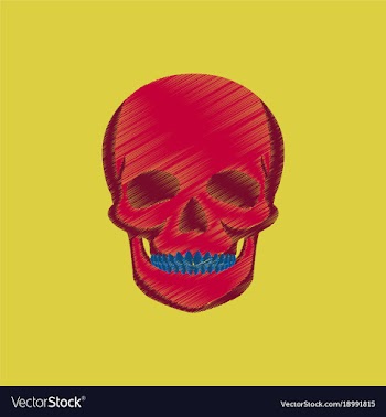Flat shading style icon skull vector image