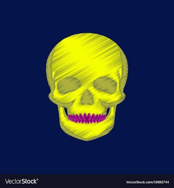 Flat shading style icon skull vector image