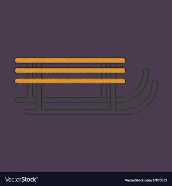 Flat shading style icon sleigh vector image