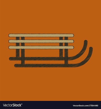 Flat shading style icon sleigh vector image