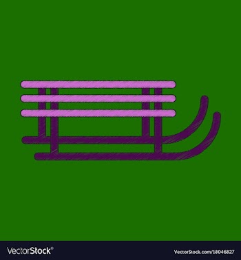 Flat shading style icon sleigh vector image