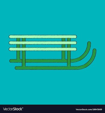 Flat shading style icon sleigh vector image