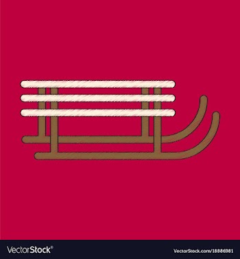 Flat shading style icon sleigh vector image
