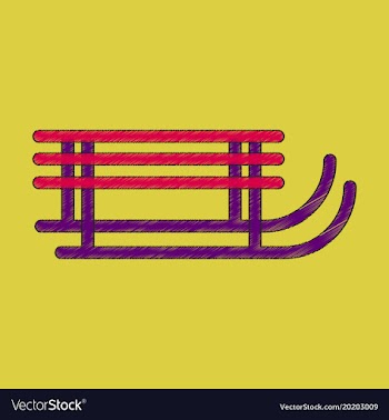Flat shading style icon sleigh vector image