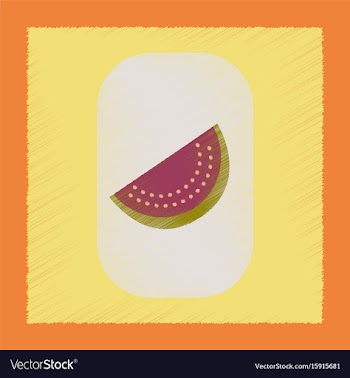 Flat shading style icon slice of watermelon vector image
