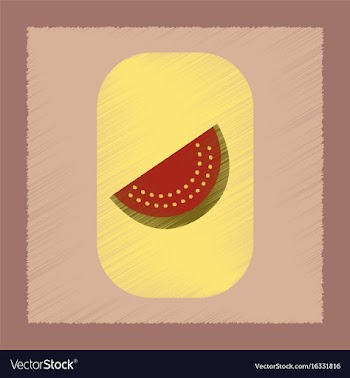 Flat shading style icon slice of watermelon vector image