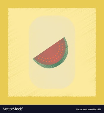 Flat shading style icon slice of watermelon vector image
