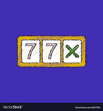 Flat shading style icon slot machine two sevens vector image