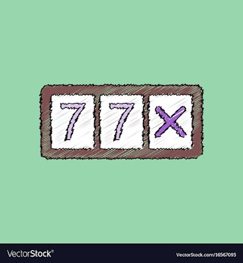 Flat shading style icon slot machine two sevens vector image