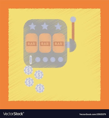 Flat shading style icon slot machine winnings vector image