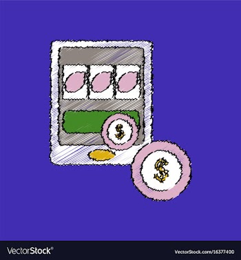 Flat shading style icon slotmachine and money vector image