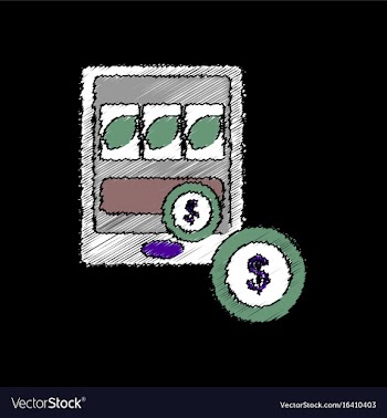 Flat shading style icon slotmachine and money vector image