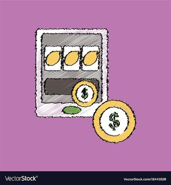 Flat shading style icon slotmachine and money vector image