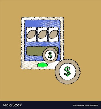 Flat shading style icon slotmachine and money vector image