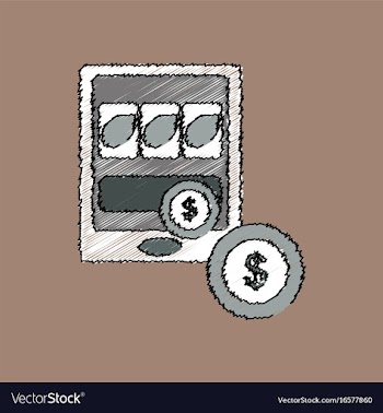 Flat shading style icon slotmachine and money vector image