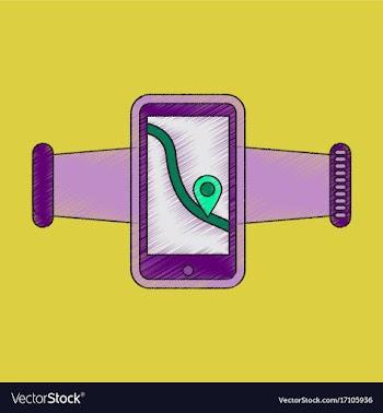 Flat shading style icon smartphone for running vector image