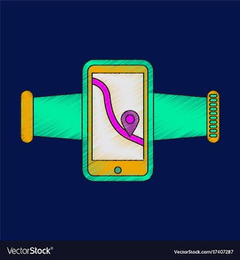 Flat shading style icon smartphone for running vector image