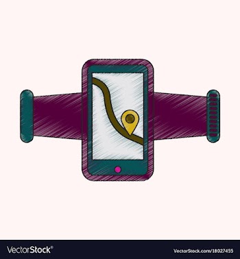 Flat shading style icon smartphone for running vector image