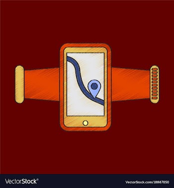 Flat shading style icon smartphone for running vector image