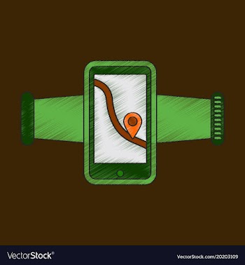 Flat shading style icon smartphone for running vector image