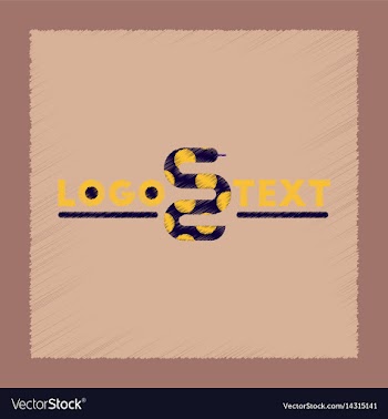 Flat shading style icon snake logo vector image