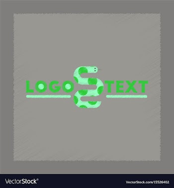Flat shading style icon snake logo vector image