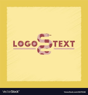 Flat shading style icon snake logo vector image