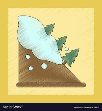 Flat shading style icon snow avalanche spruce vector image