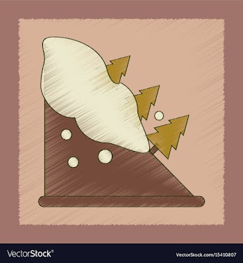 Flat shading style icon snow avalanche spruce vector image