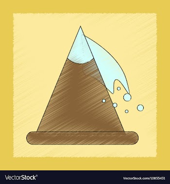Flat shading style icon snow avalanche vector image