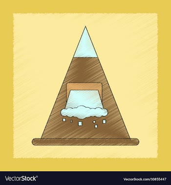 Flat shading style icon snow avalanche vector image