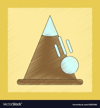 Flat shading style icon snow avalanche vector image