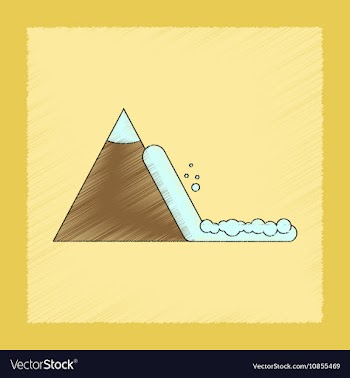 Flat shading style icon snow avalanche vector image