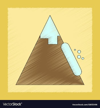 Flat shading style icon snow avalanche vector image