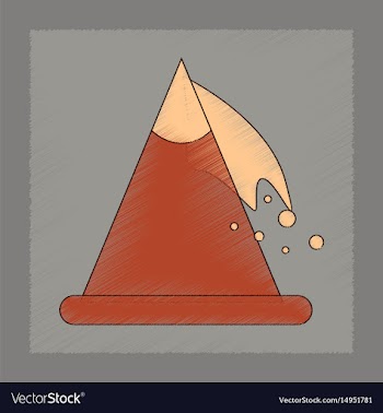 Flat shading style icon snow avalanche vector image