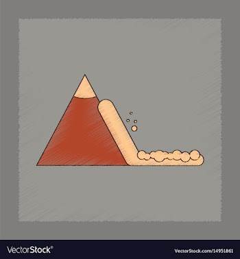 Flat shading style icon snow avalanche vector image