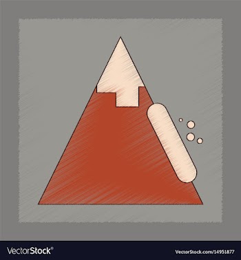 Flat shading style icon snow avalanche vector image