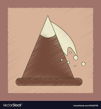 Flat shading style icon snow avalanche vector image