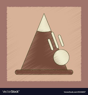 Flat shading style icon snow avalanche vector image
