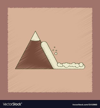 Flat shading style icon snow avalanche vector image