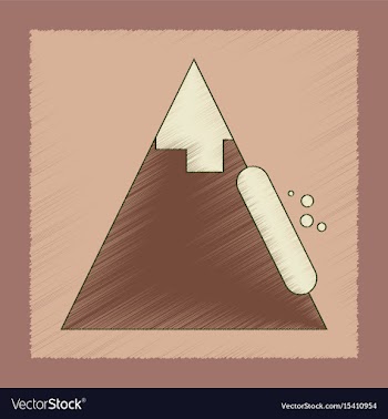 Flat shading style icon snow avalanche vector image