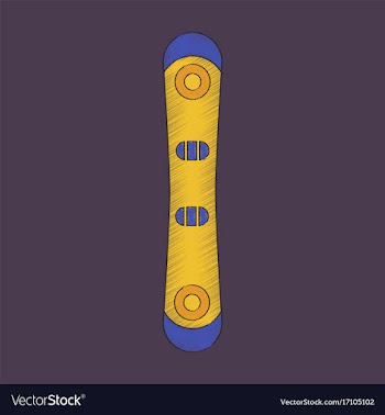 Flat shading style icon snowboard vector image