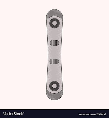 Flat shading style icon snowboard vector image